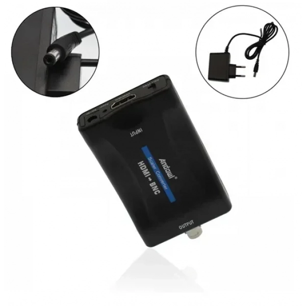 Μετατροπέας εικόνας και ήχου HDMI σε BNC μαύρος Andowl QY-V07