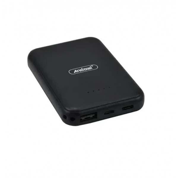 Mini Power Bank ασύρματης φόρτισης 6000mAh USB Type-C Andowl Q-MG6000 – μαύρο