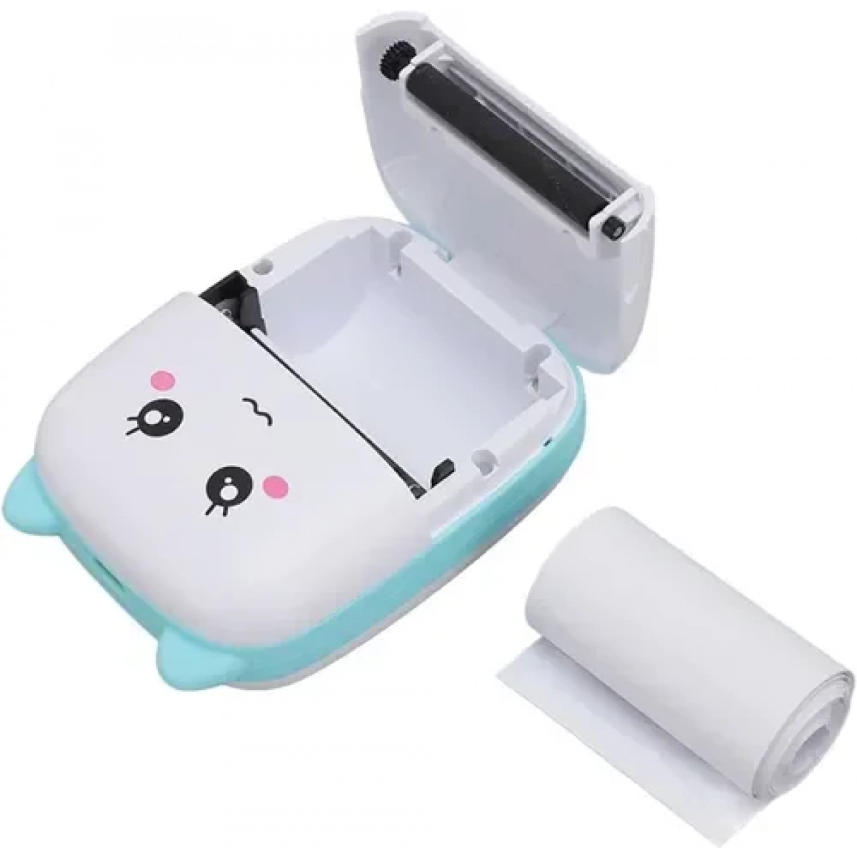 Θερμικός εκτυπωτής με Bluetooth Mini Printer λευκό - μπλε - Image 2