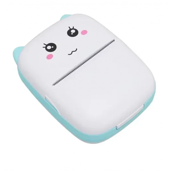 Μίνι θερμικός εκτυπωτής με Bluetooth Mini Printer λευκό - μπλε