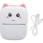 Μίνι θερμικός εκτυπωτής με Bluetooth Mini Printer λευκό - ροζ - Image 2
