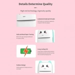 Μίνι θερμικός εκτυπωτής με Bluetooth Mini Printer λευκό - ροζ - Image 3