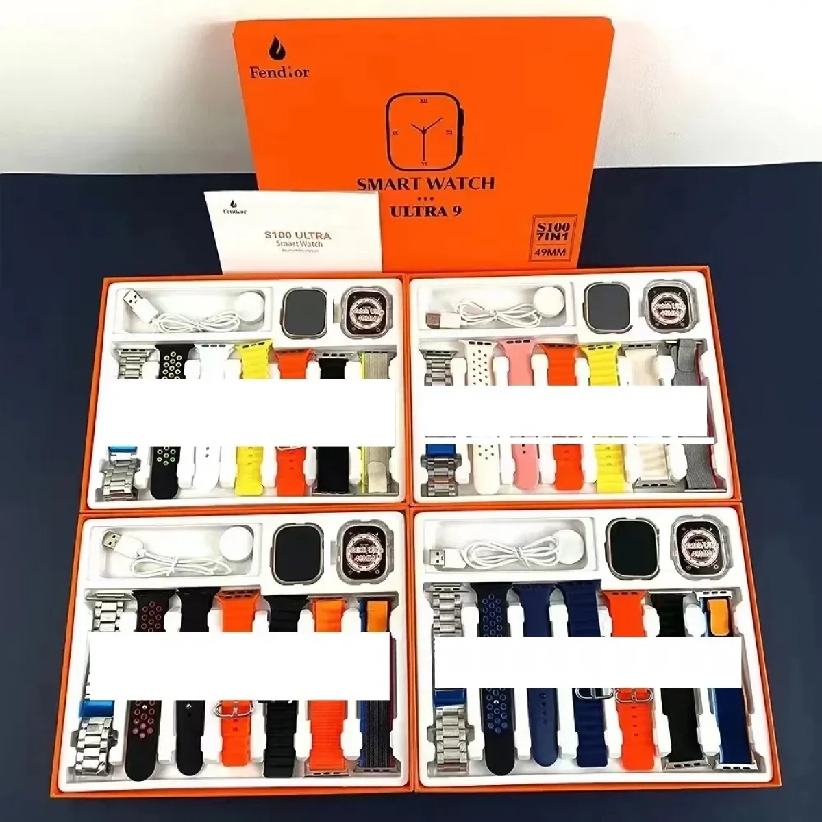S100 Ultra Smartwatch Σετ 7 σε 1 - Λευκό - Image 2