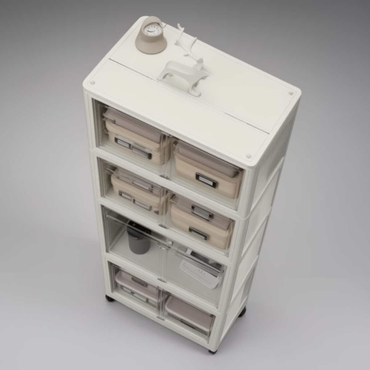 Ντουλάπια δίφυλλα αποθήκευσης 50x29x29 4τμχ. 4FLOOR-50CM με ροδάκια