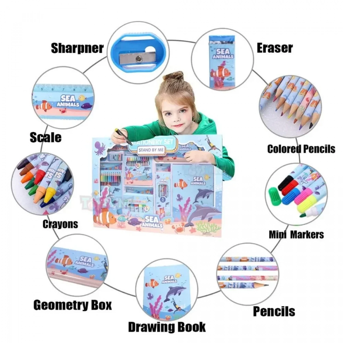 Παιδικό σετ ζωγραφικής 41 τμχ Sea animals - Photo2