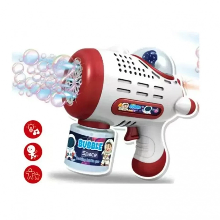 Πιστόλι για Σαπουνόφουσκες Bubble Gun με Πολύχρωμα Φώτα - Κόκκινο - Photo1