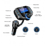 Πομπός αυτοκινήτου FM Transmitter Bluetooth με υποστήριξη φόρτισης QC3.0 & 5V/2.4A BT70 - Image 2