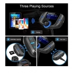 Πομπός αυτοκινήτου FM Transmitter Bluetooth με υποστήριξη φόρτισης QC3.0 & 5V/2.4A BT70 - Image 5