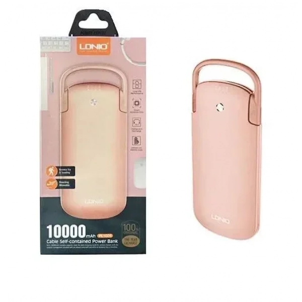 Power Bank γρήγορης φόρτισης 10000mAh LDNIO PL1005 - ροζ