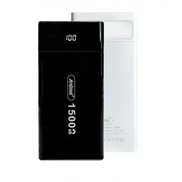 Power Bank γρήγορης φόρτισης 15000mAh Andowl Q-CD555 μαύρο - λευκό