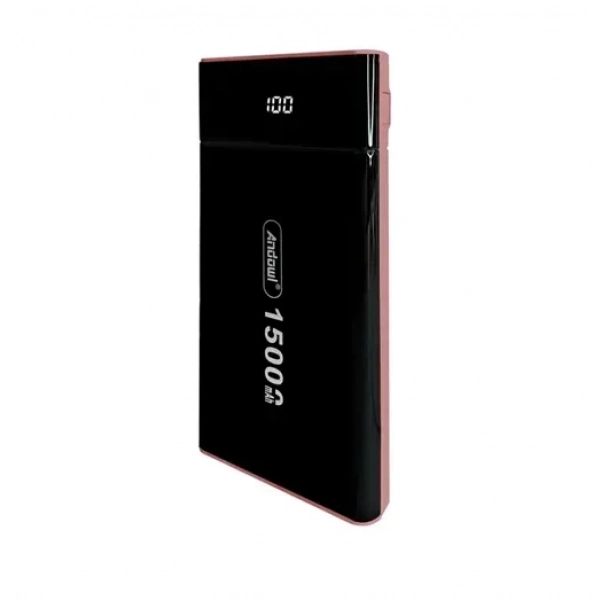 Power Bank γρήγορης φόρτισης 15000mAh Andowl Q-CD555 μαύρο - ροζ