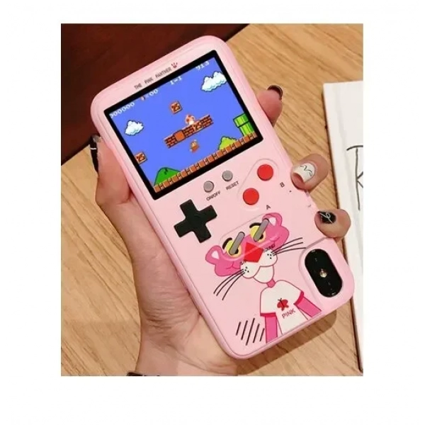 Προστατευτική θήκη κινητού - Game Boy με 36 παιχνίδια για iphone XS Max - Ροζ Πάνθηρας