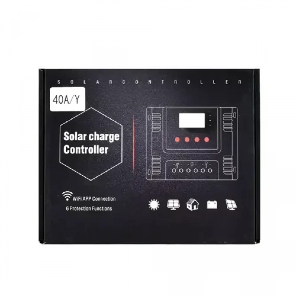 Ρυθμιστής φόρτισης 40ah 12/24/48V KDY-40A – λευκό WIFI - Image 5