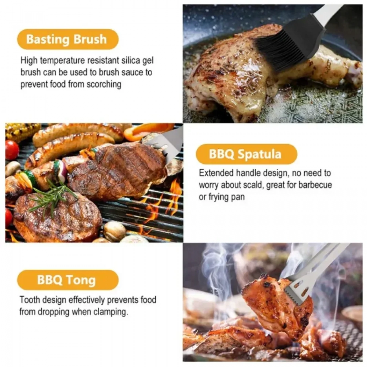 Σετ Εργαλείων Ψησίματος BBQ Inox 5 τμχ - Photo4