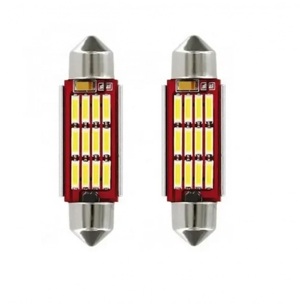 Σετ LED πλαφονιέρας Canbus 6500K 12V λευκό 36mm 12 SMD 2τμχ. XXM0028-36MM