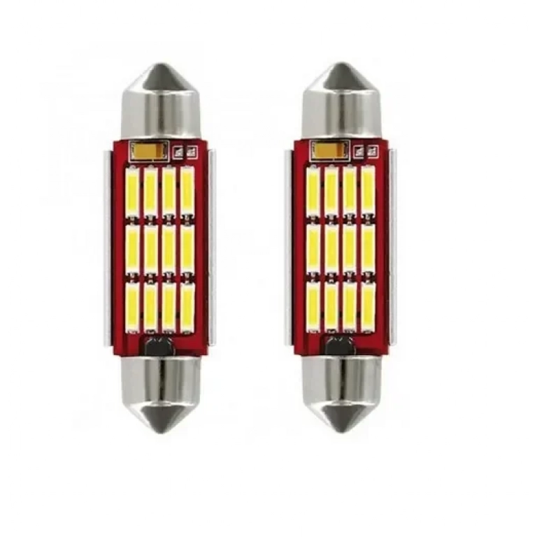 Σετ LED πλαφονιέρας Canbus 6500K 12V λευκό 36mm 12 SMD 2τμχ. XXM0028-36MM
