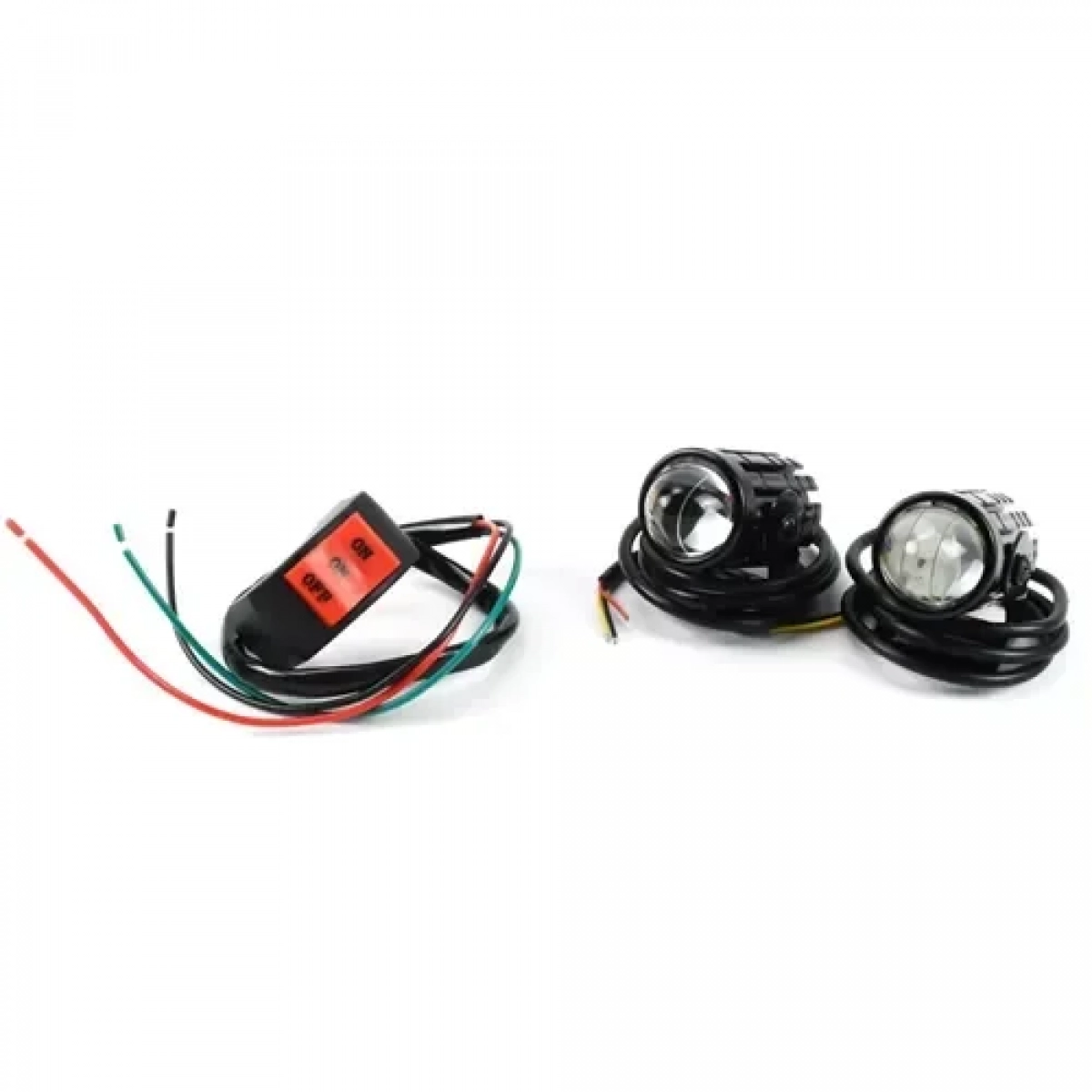 Σετ mini προβολάκια αλουμινίου μοτοσυκλέτας 12V λευκού & κίτρινου φωτισμού 2 τεμάχια OEM 30049 – μαύρο - Image 2