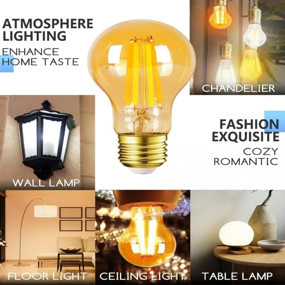 Smart Λάμπα Νήματος Amber WiFi WB G45 E27 4.5W Aigostar
