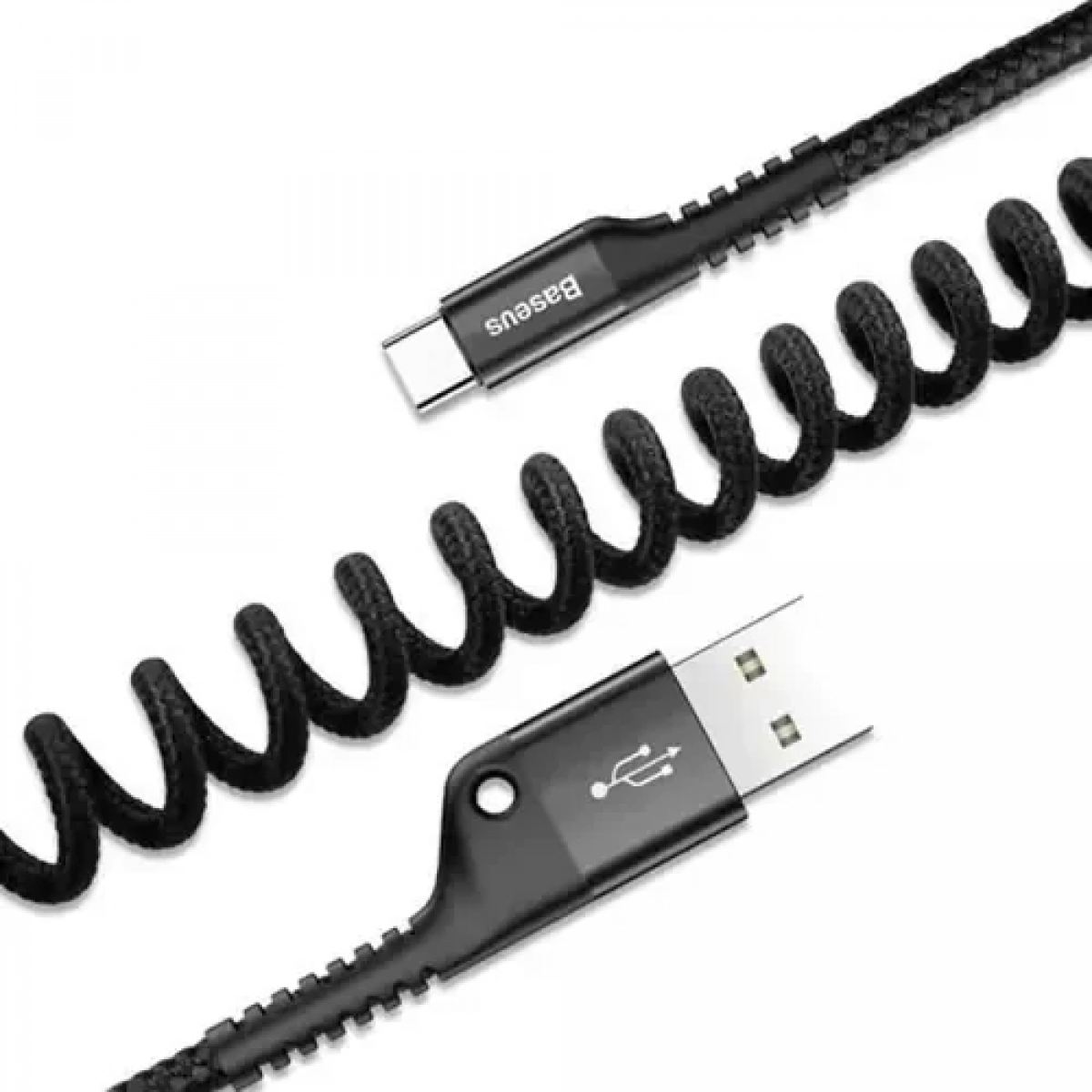 Spiral καλώδιο φόρτισης 1m USB-A σε Type C Baseus – μαύρο - Image 3