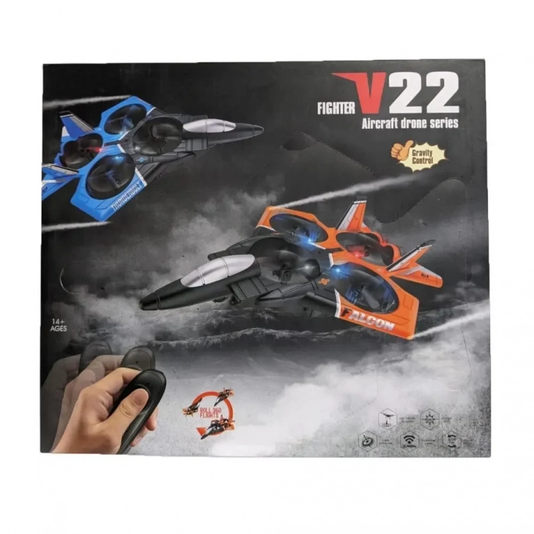 Τηλεκατευθυνόμενο Αεροπλάνο Fighter V22 Aircraft Drone Series - Μπλε - Photo1