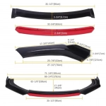 Universal Front Lip – Εμπρόσθια αεροτομή αυτοκινήτου 4τμχ OEM HW-0051 – μαύρο/κόκκινο - Image 4