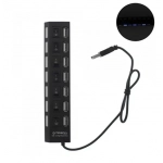 USB Hub 3.0 με 7 θύρες USB-A και διακόπτες Treqa USB-7 μαύρο