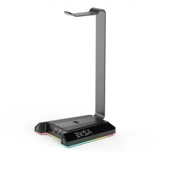 Βάση για ακουστικά PC Gamer RGB Headset Stand με 3,5 mm Aux και 2 θύρες USB EKSA - μαύρη
