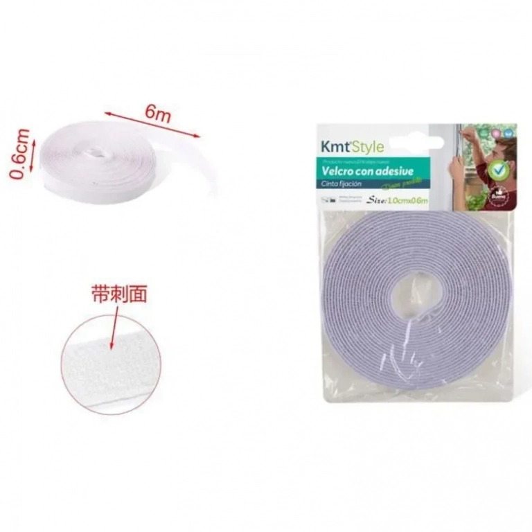 Αυτοκόλλητη Ταινία Velcro (χριτς-χρατς) Άσπρη 6mm*6m KMT Tools 8435545711951