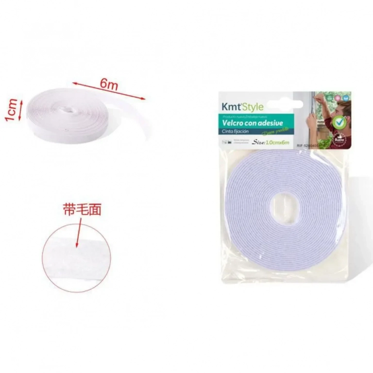 Αυτοκόλλητη Ταινία Velcro (χριτς-χρατς) Άσπρη 1cm*6m KMT Tools 8435545704052