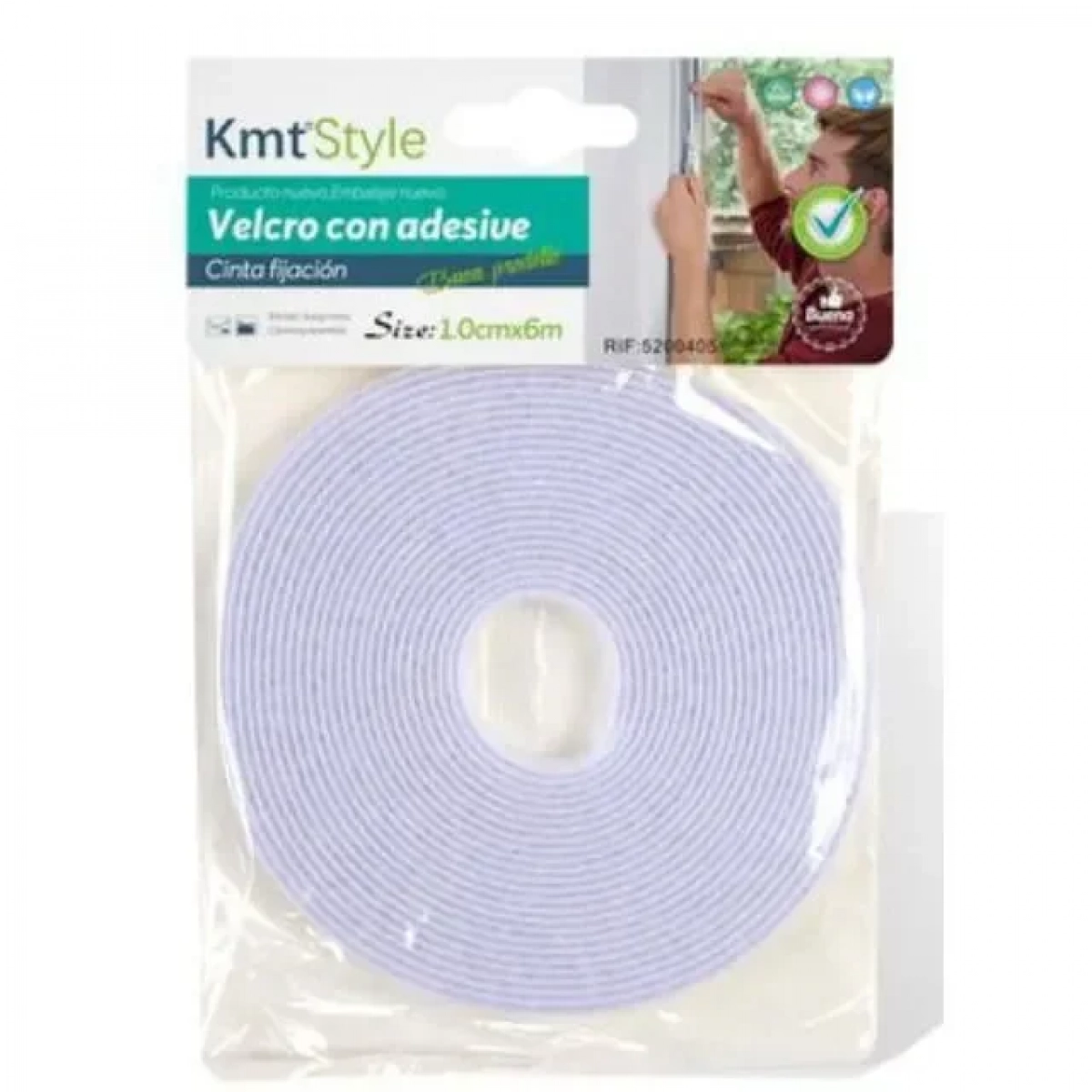 Αυτοκόλλητη Ταινία Velcro (χριτς-χρατς) Άσπρη 1cm*6m KMT Tools 8435545704052