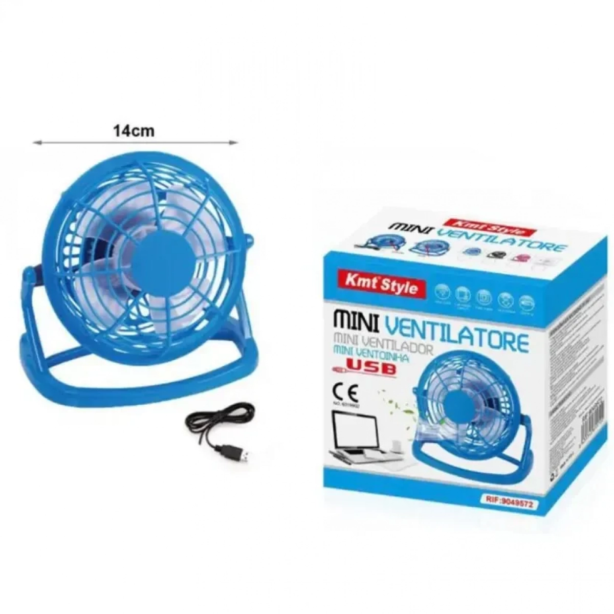 Mini Επιτραπέζιος Ανεμιστήρας 14cm Σε Μπλε Χρώμα ΚΜΤ Tools 8435340695722