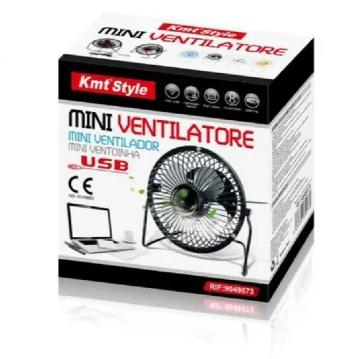 Mini Επιτραπέζιος Ανεμιστήρας 14cm Σε Μαύρο Χρώμα ΚΜΤ Tools 8435340695739