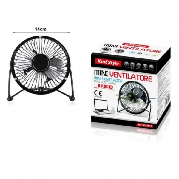 Mini Επιτραπέζιος Ανεμιστήρας 14cm Σε Μαύρο Χρώμα ΚΜΤ Tools 8435340695739