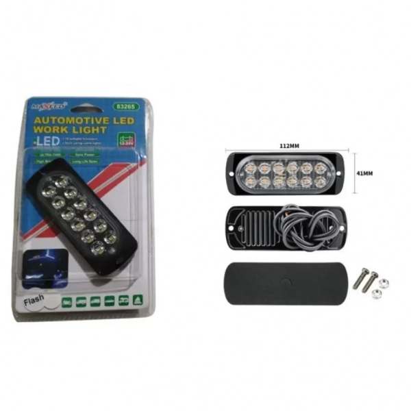Led Ορθογώνιος Φάρος Αυτοκινήτου 12-24V 112mm*41mm