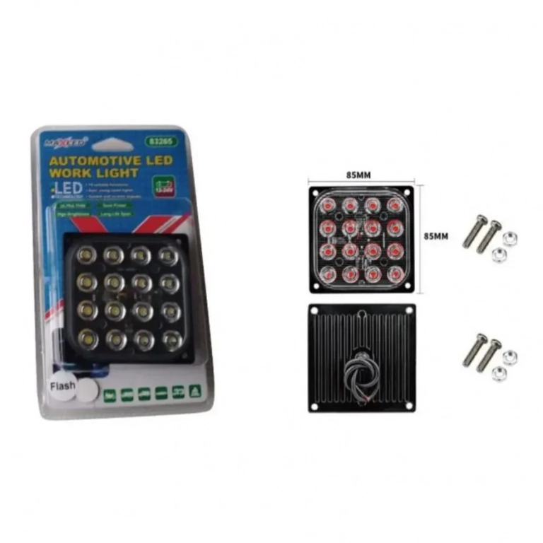 Led Τετράγωνος Φάρος Αυτοκινήτου 12-24V 85*85mm