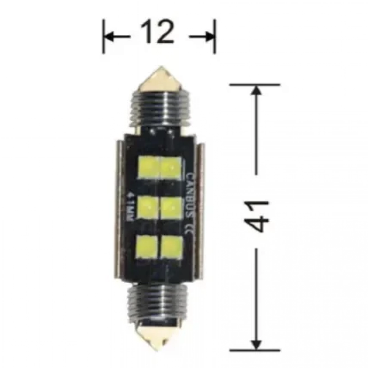 Φωτιστικό Οροφής Πινακίδας Αυτοκινήτου 12V 41mm-6SMD-3030 88065