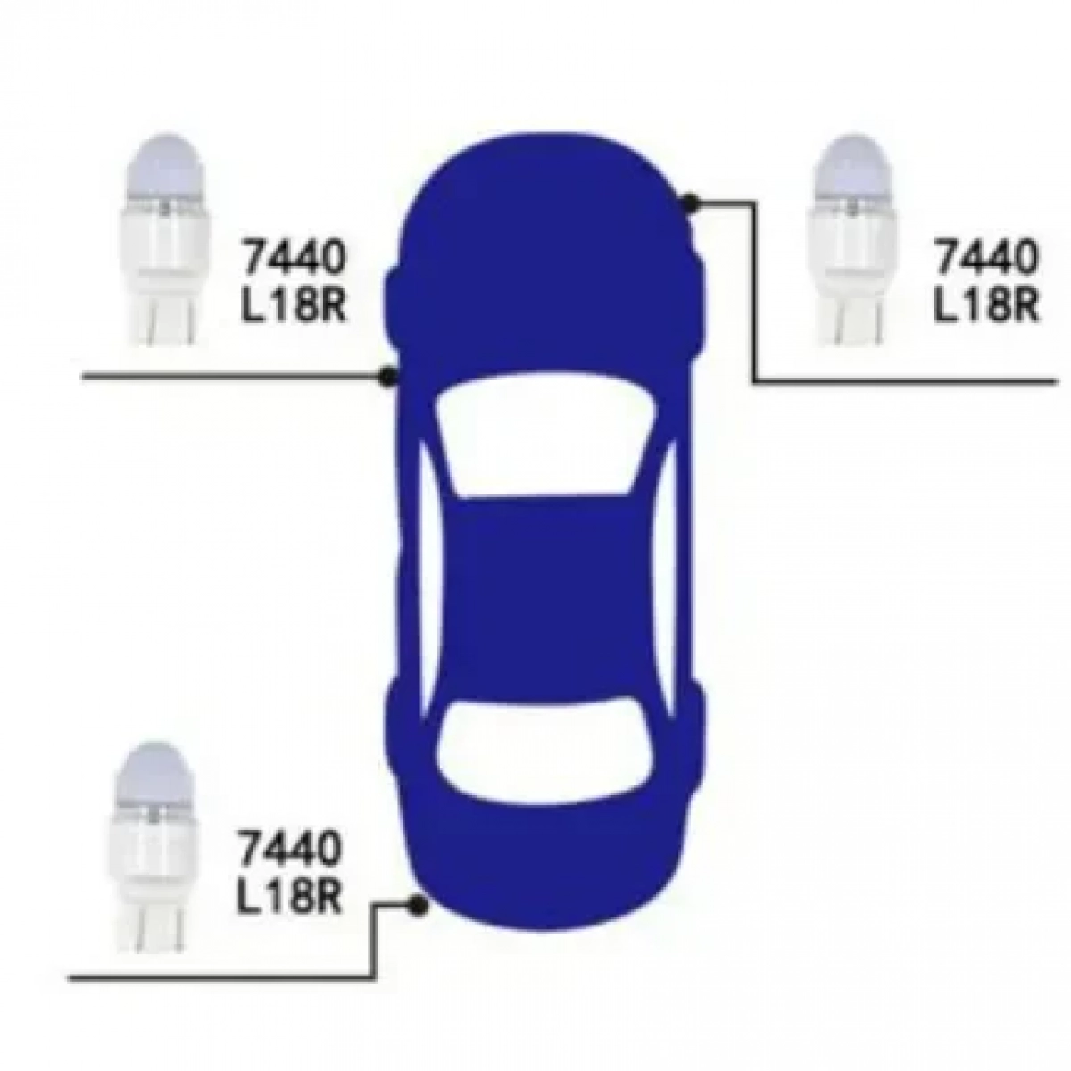 Λαμπτήρες Αυτοκινήτου Led Σετ 2 Τεμαχίων 12V 7440-L18R