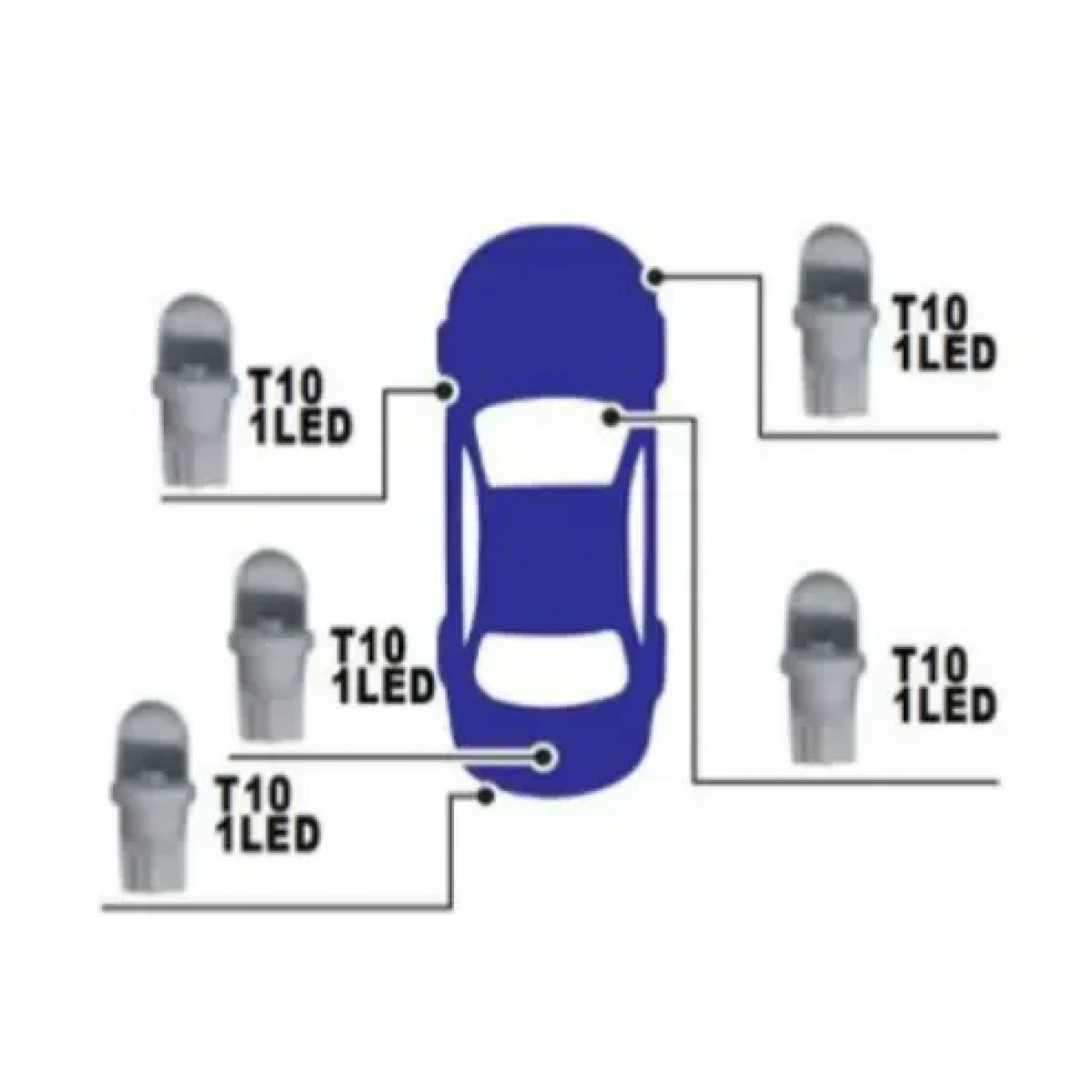 Λαμπτήρες Αυτοκινήτου Led Σετ 2 Τεμαχίων 12V T10-1LED 11270