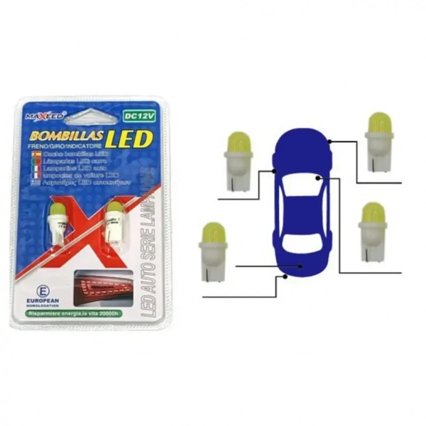 Λαμπτήρες Αυτοκινήτου Led Σετ 2 Τεμαχίων 12V T10-COB 21341
