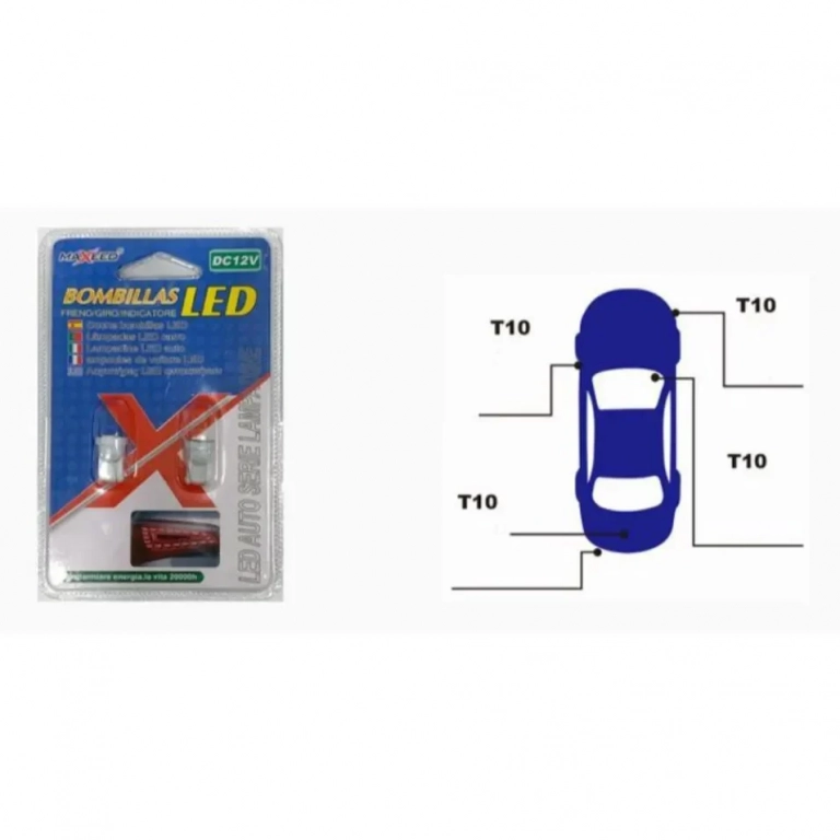 Λαμπτήρες Αυτοκινήτου Led Σετ 2 Τεμαχίων 12V T10-1SMD-5050 11051