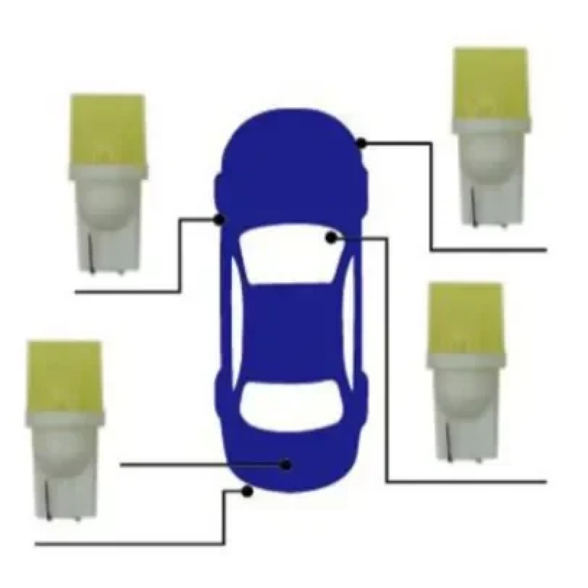 Λαμπτήρες Αυτοκινήτου Led Σετ 2 Τεμαχίων 12V Τ10-COB 21342