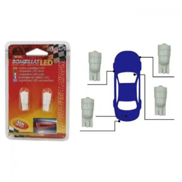 Λαμπτήρες Αυτοκινήτου Led Σετ 2 Τεμαχίων 12V Τ10-15W 21347
