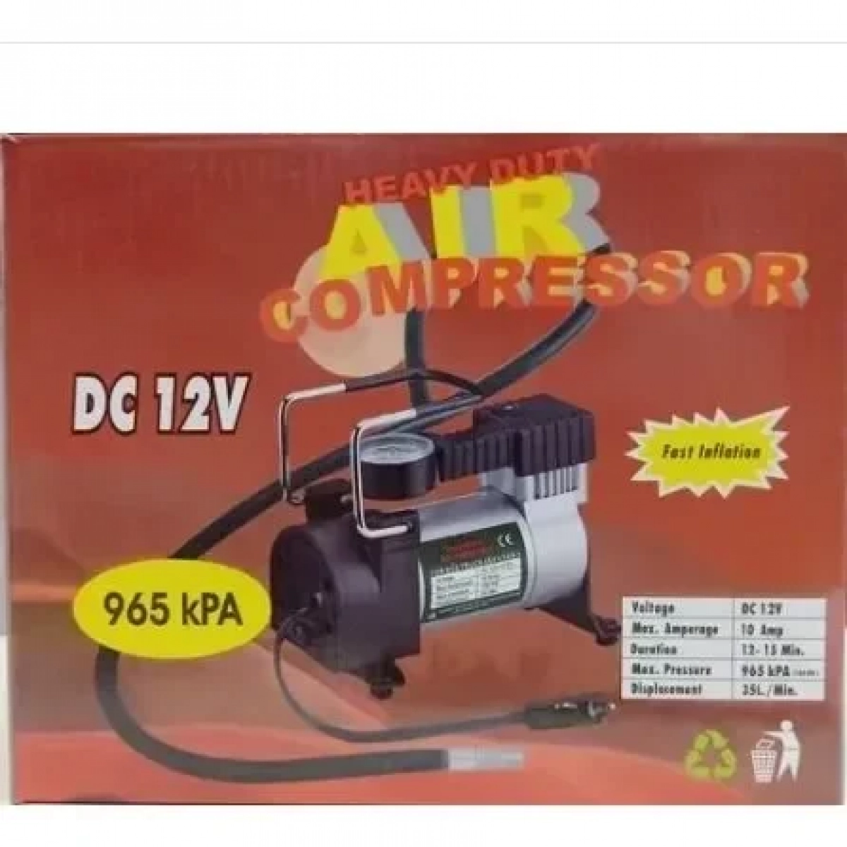 Τρόμπα Αυτοκινήτου 140PSI με Καλώδιο Αναπτήρα 12V