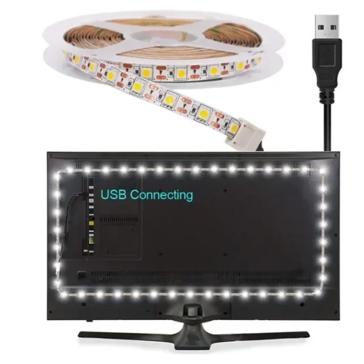 Διακοσμητική Ταινία LED 120cm 60LED-5050-5V Λευκού Φωτός