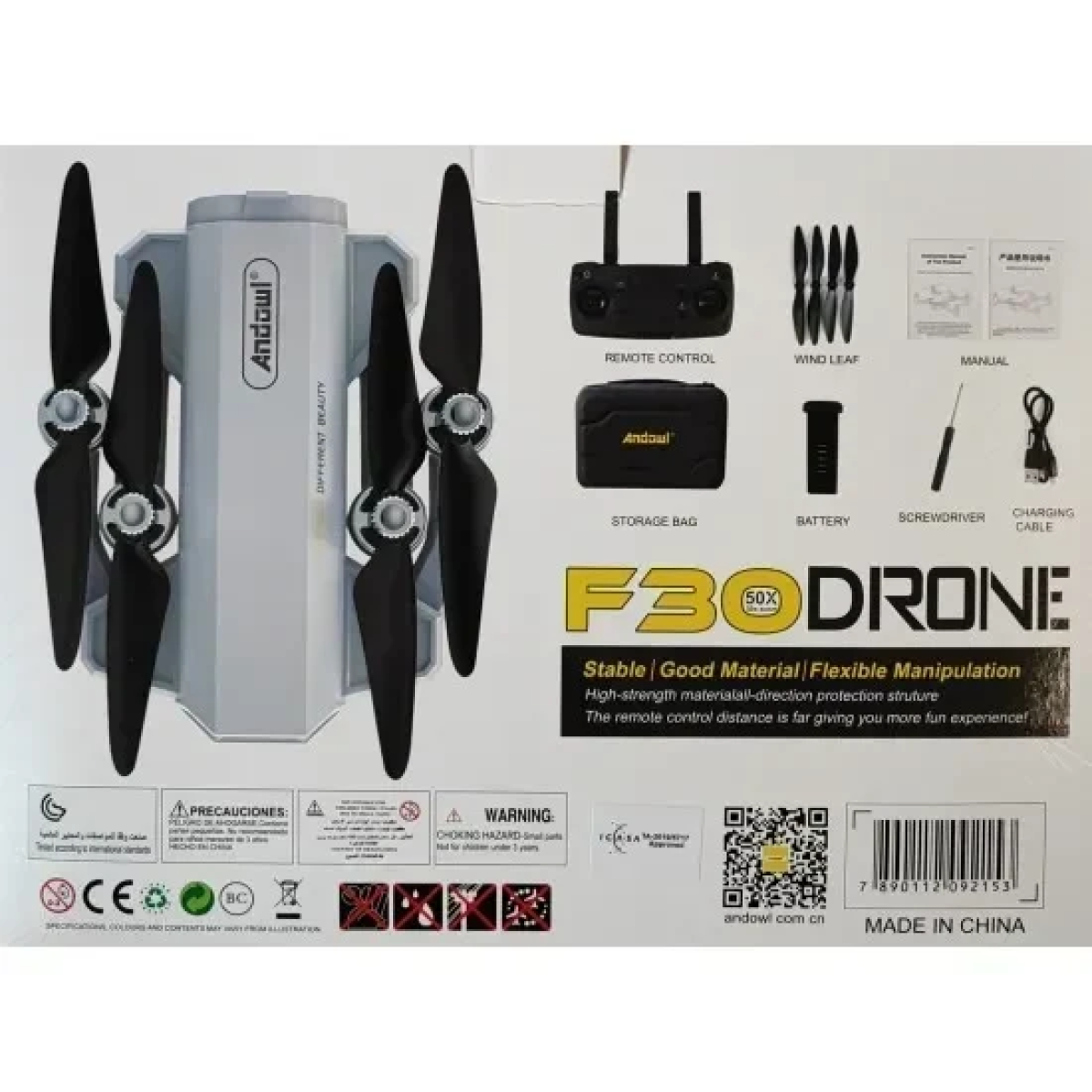 Αναδιπλούμενο Drone Andowl F30 GPS 4K HD κάμερα Wifi - Image 4