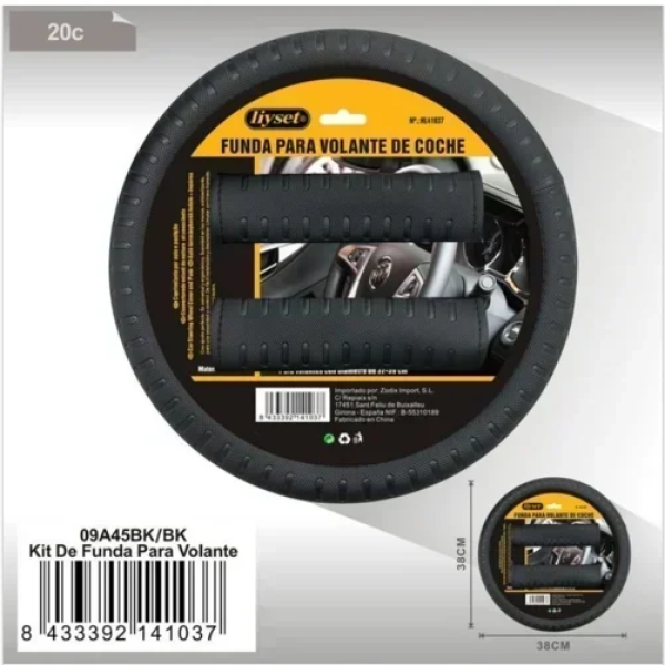 Σετ Κάλυμμα Τιμονιού Αυτοκινήτου & Ζωνών Liyset HL682-1BK