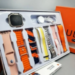Ultra Smartwatch 7 in 1 Strap με 7 διαφορετικά Λουράκια - Ροζ/Πορτοκαλί