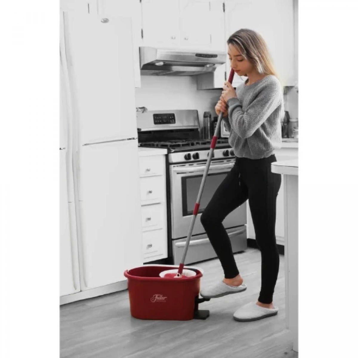 Good Easy Mop Σφουγγαρίστρα με Κουβά – Εύκολο Στύψιμο 360° με 2 ανταλλακτικά πανιά μικροϊνών