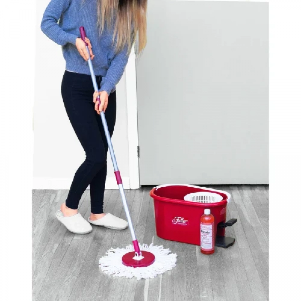 Good Easy Mop Σφουγγαρίστρα με Κουβά – Εύκολο Στύψιμο 360° με 2 ανταλλακτικά πανιά μικροϊνών