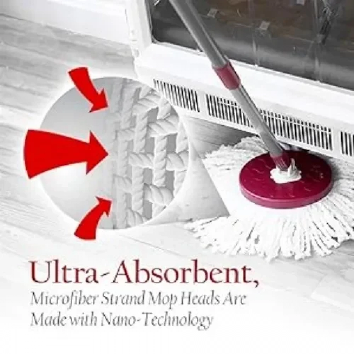 Good Easy Mop Σφουγγαρίστρα με Κουβά – Εύκολο Στύψιμο 360° με 2 ανταλλακτικά πανιά μικροϊνών